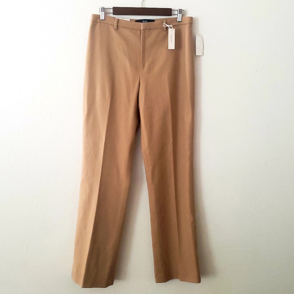 GAP Tan Wool Blend Flat Front Classic Fit Trousers